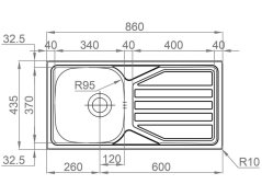 Nerezový drez Sinks OKIO 860 V leštený