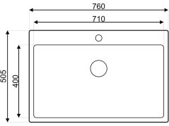 Nerezový dřez Sinks BLOCKER 760 V nákres