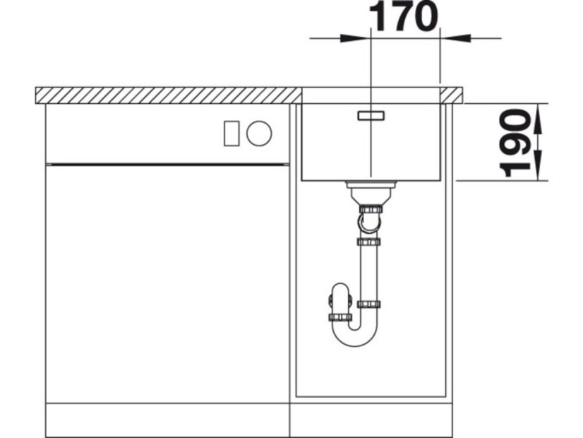 Nerezový drez Blanco Andano 340 U hedvábný lesk