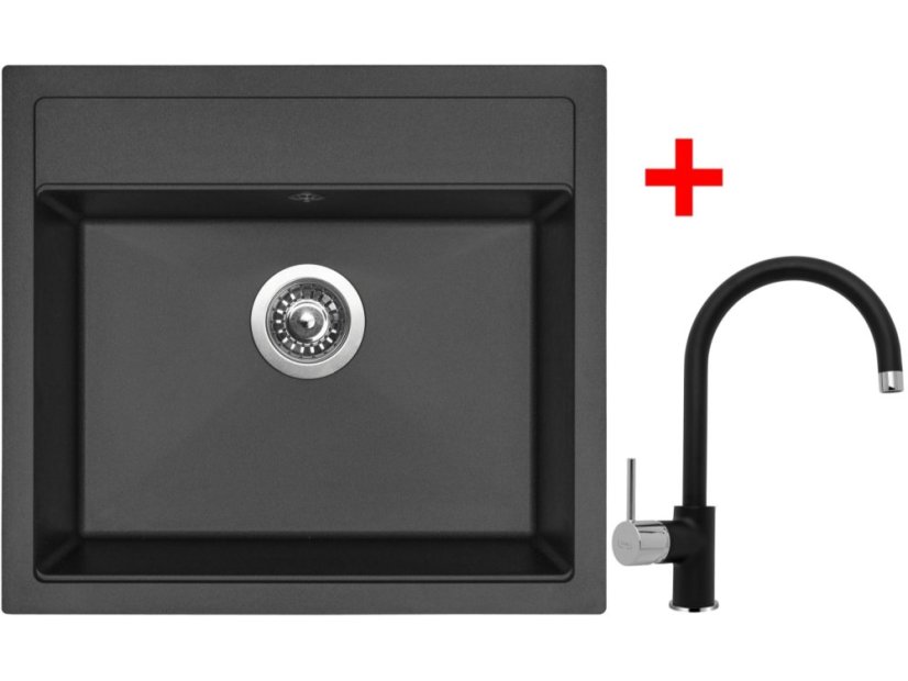 Set Sinks Solo 560 Pureblack + Vitalia GR