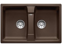 Granitový drez Blanco LEXA 8 InFino káva obojstranný bez excentru