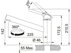 Dřezová baterie Franke FC 3148 Orbit Chrom