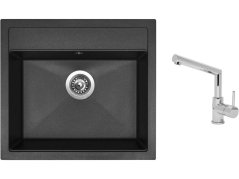 Set Sinks SOLO 560 Granblack + batéria Sinks MIX 350 P chróm