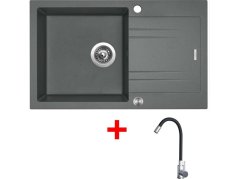 Sinks LINEA 780 XC Titanium + Elasta nerez/černá