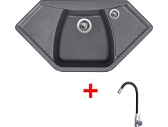 Set Sinks Naiky 980 Titanium + Elasta nerez/černá
