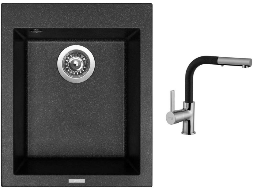 Set Sinks CUBE 410 Granblack + baterie Sinks ENIGMA S Grandblack