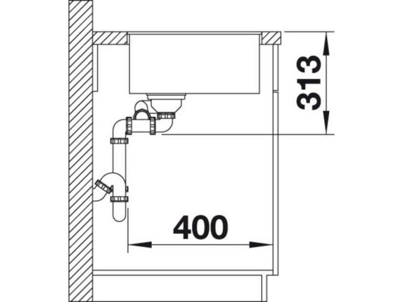 Granitový drez Blanco SUBLINE 340/160 F InFino biela drez vľavo