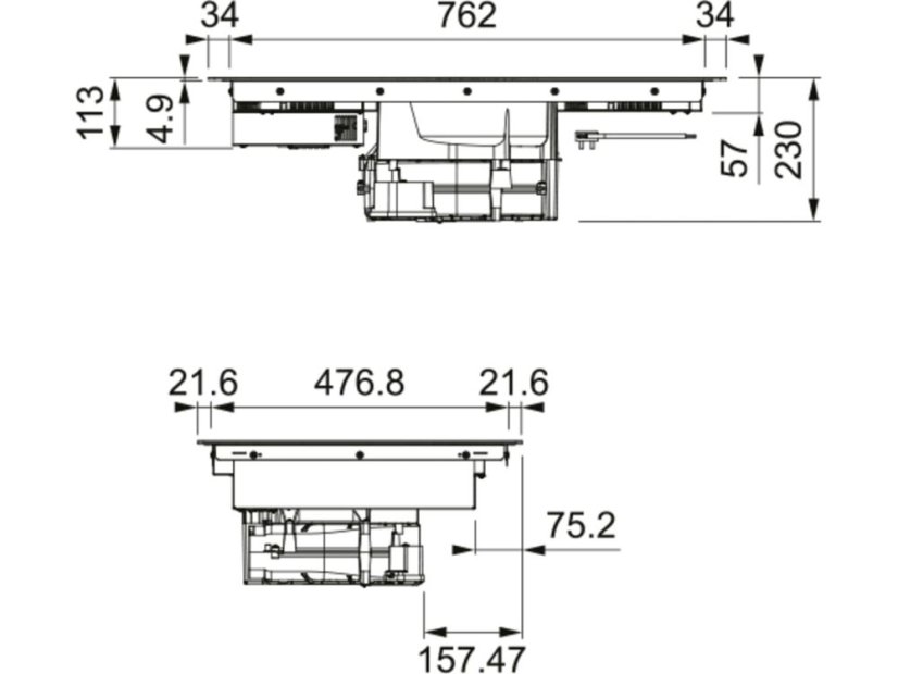 Indukční deska s odsavačem Franke FMA 839 HI Černé sklo