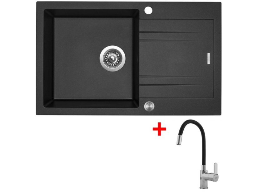 Set Sinks Linea 780 XC Metalblack + Flexia