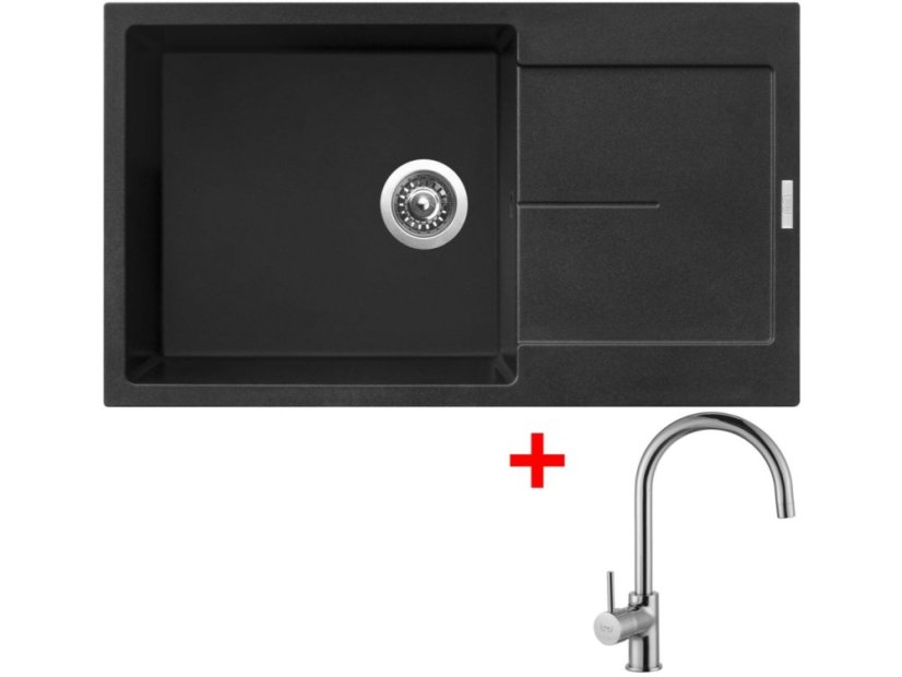 Set Sinks Ultima 860 XXL Metalblack + Vitalia