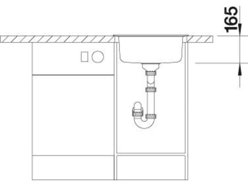 Nerezový dřez Blanco RONDOSOL Nerez kartáčovaný 3 1/2" nákres1