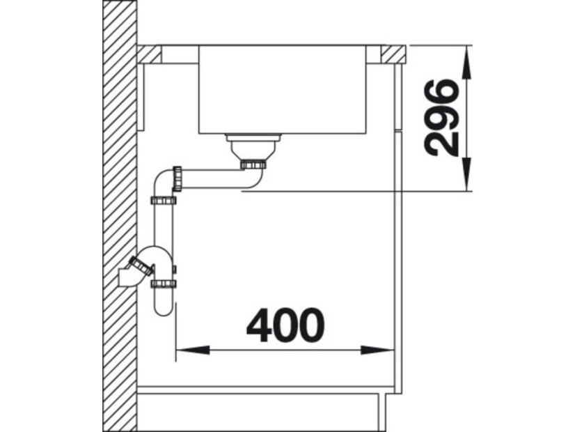 Nerezový drez Blanco DIVON II 45 S-IF InFino Nerez hodvábny lesk drez vľavo s excentrom
