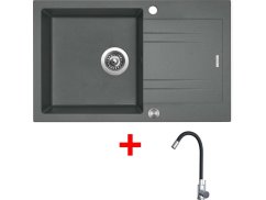 Sinks LINEA 780 XC Titanium + Elasta nerez/čierná Sinks LINEA 780 XC Titanium + Elasta nerez/čierná