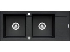 Granitový dřez Pyramis Mido 116 x 50 2B 1D Černá