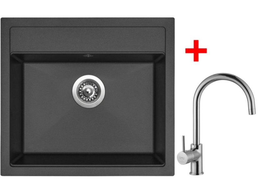 Set Sinks Solo 560 Pureblack + Vitalia