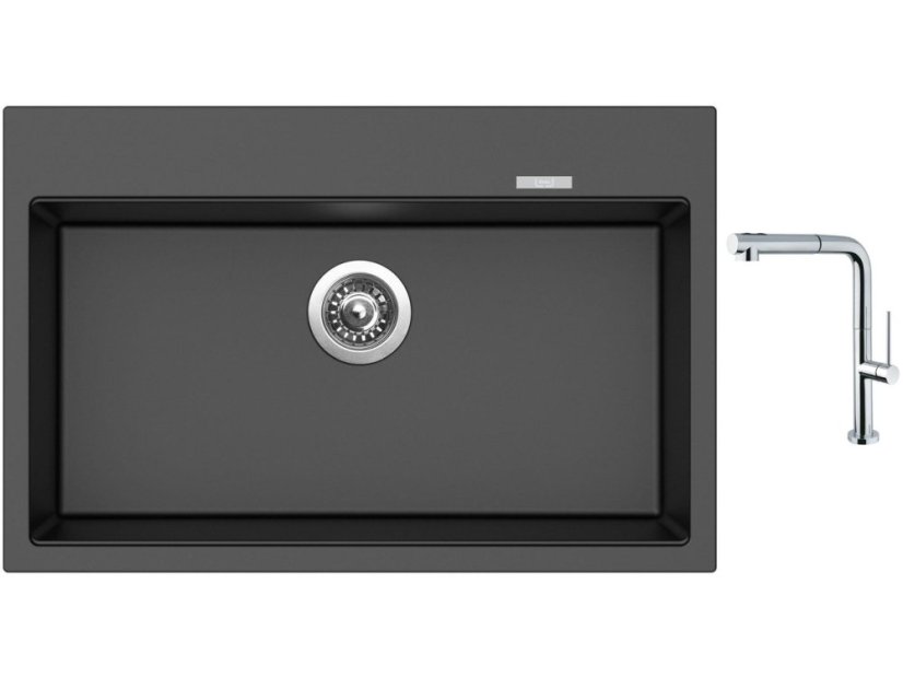 Set Sinks MAXIMO 780 Metalblack + baterie Sinks SLIM S2 kartáčovaná