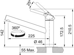 Dřezová baterie Franke FC 3054.031 Orbit Chrom