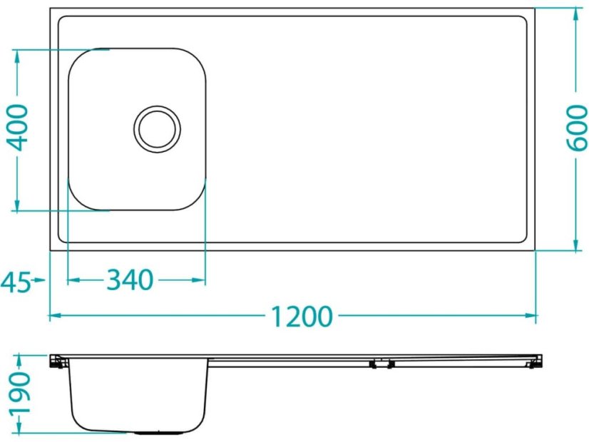 Nerezový dřez Alveus Classic Pro 90 Sat nákres