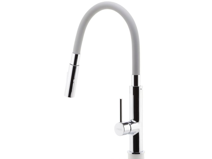 Drezová stojanková batéria so šedým ramenom a sprškou