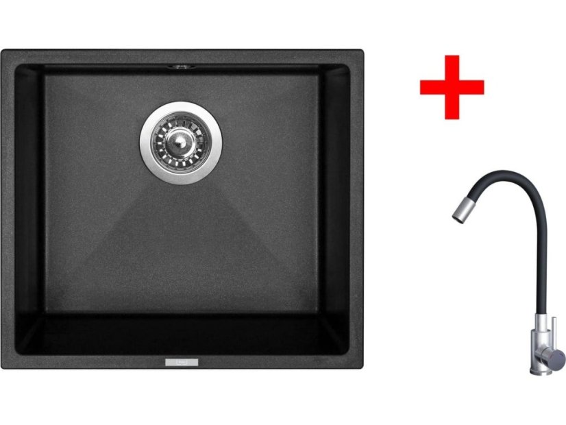 Sinks FRAME 457 Metalblack + Elasta nerez/černá