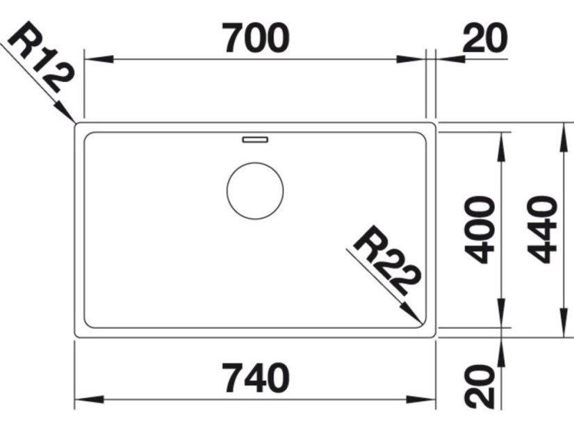 Nerezový drez Blanco Andanoo 700 IF InFino Nerez hodvábny lesk